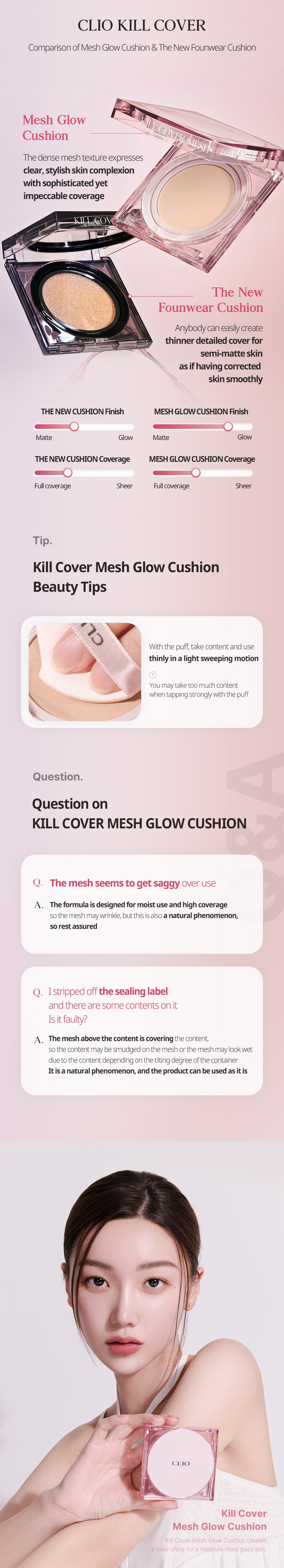 CLIO Kill Cover Mesh Glow Cushion Mini (5g)- 3 Shades – Skin Cupid