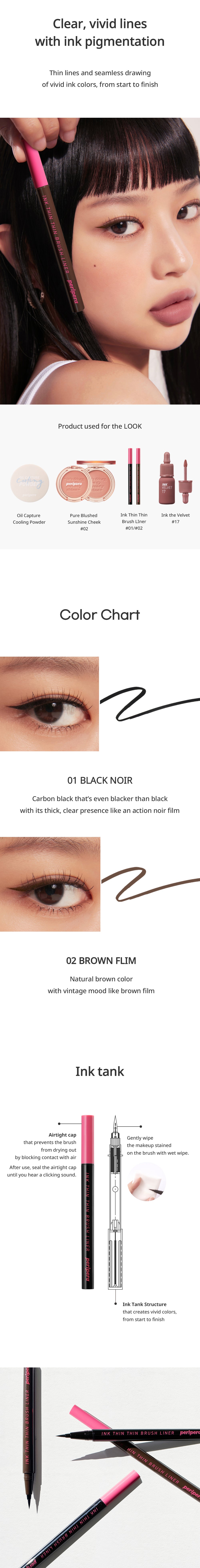 Peripera Ink Thin Thin Brush Liner - 001 Black Noir