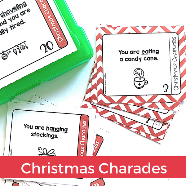 Christmas Action Verb Charade Cards