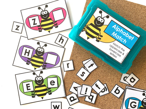 honey bee alphabet letter matching centers