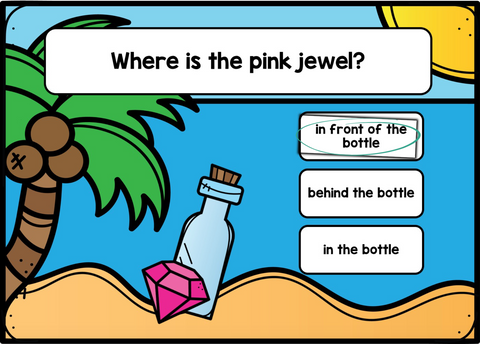 Pirate Prepositions: in, on, under, in front of, behind, next to, between