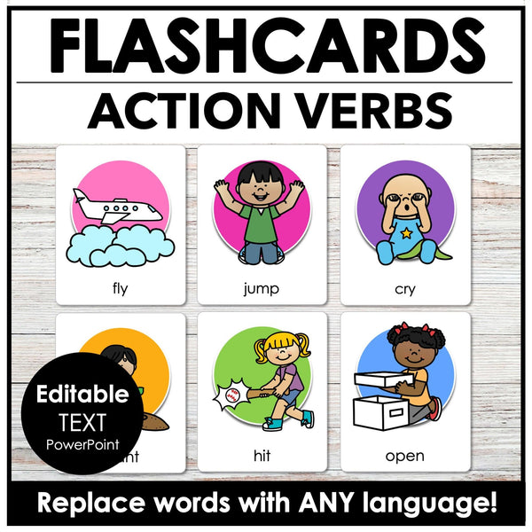 English ESL Flashcards for Children - Verbs - Language Advisor