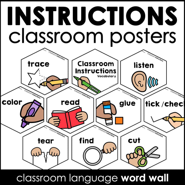 ESL Classroom Instructions Vocabulary Bundle Posters + Games – Hot  Chocolate Teachables