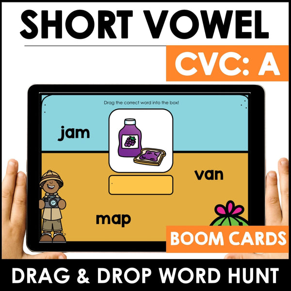 Literacy Card Game for CVC short vowels a-e-i-o-u – Hot Chocolate Teachables