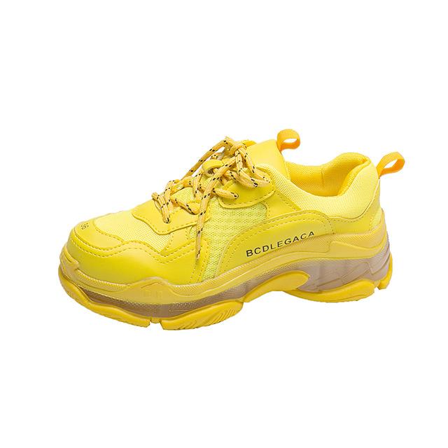 Women's transparent soles yellow shoes 