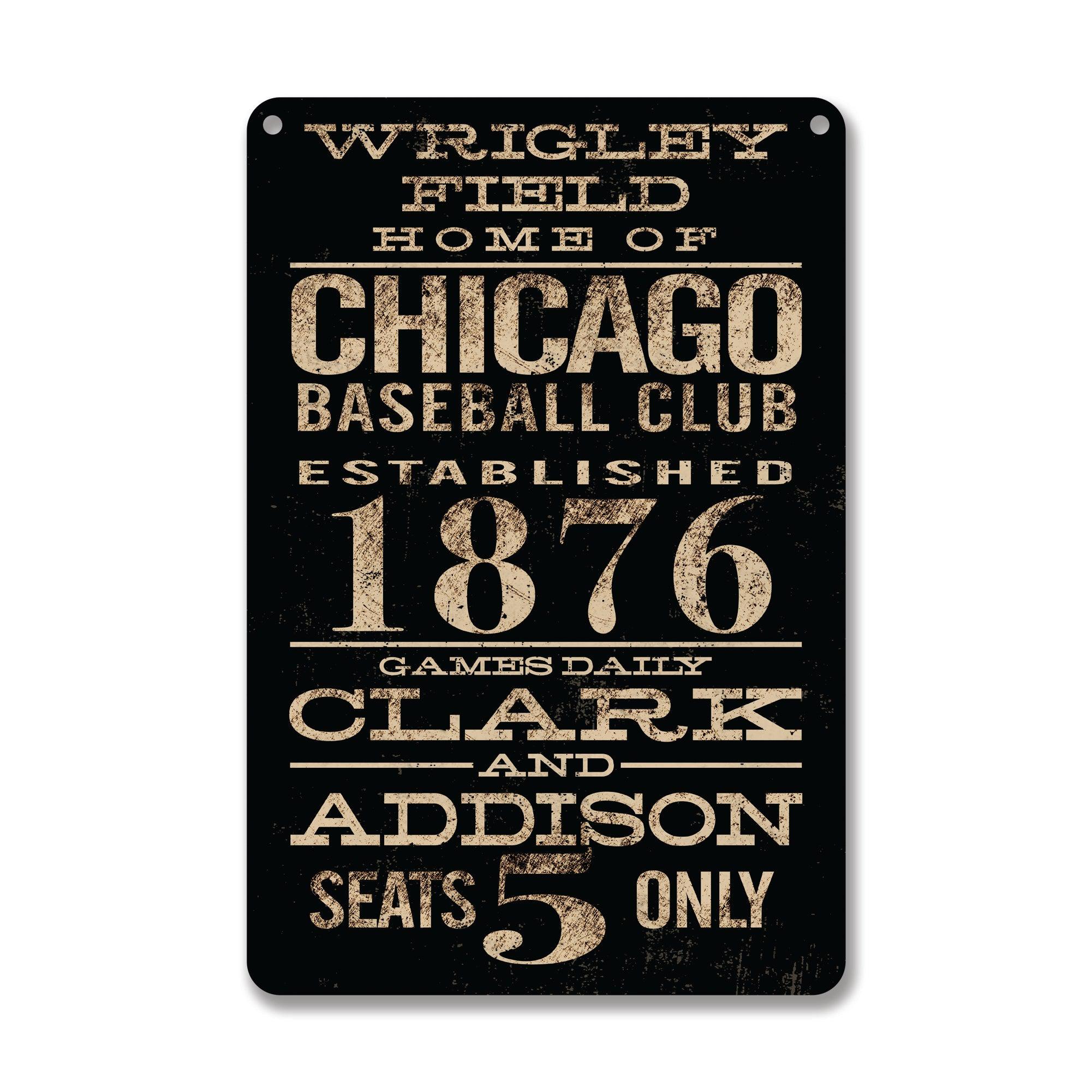 WRIGLEY FIELD RICO HOME OF THE CHICAGO BASEBALL CLUB BLACK SIGN – Ivy Shop