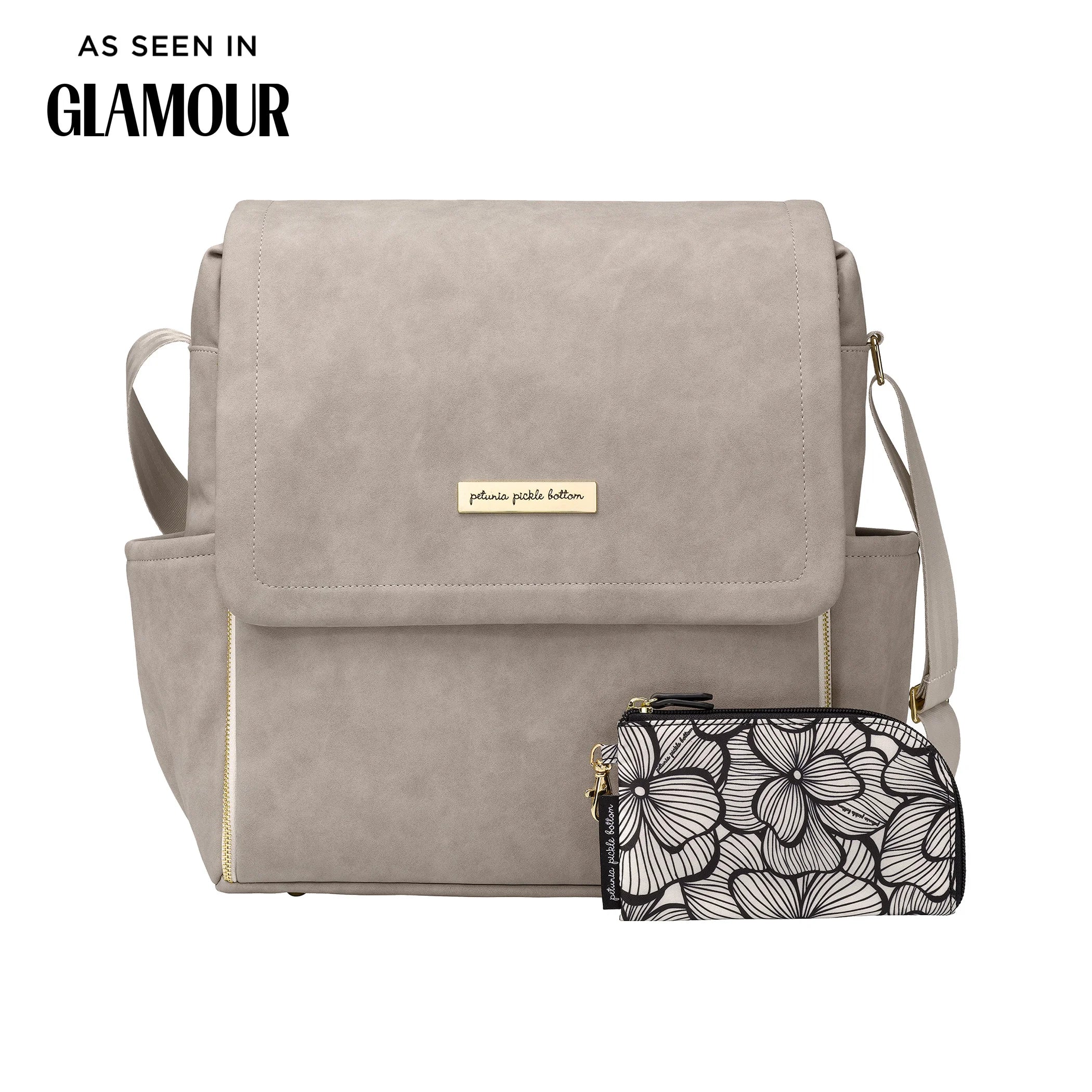 Product image for Boxy Backpack in Grey Matte Leatherette