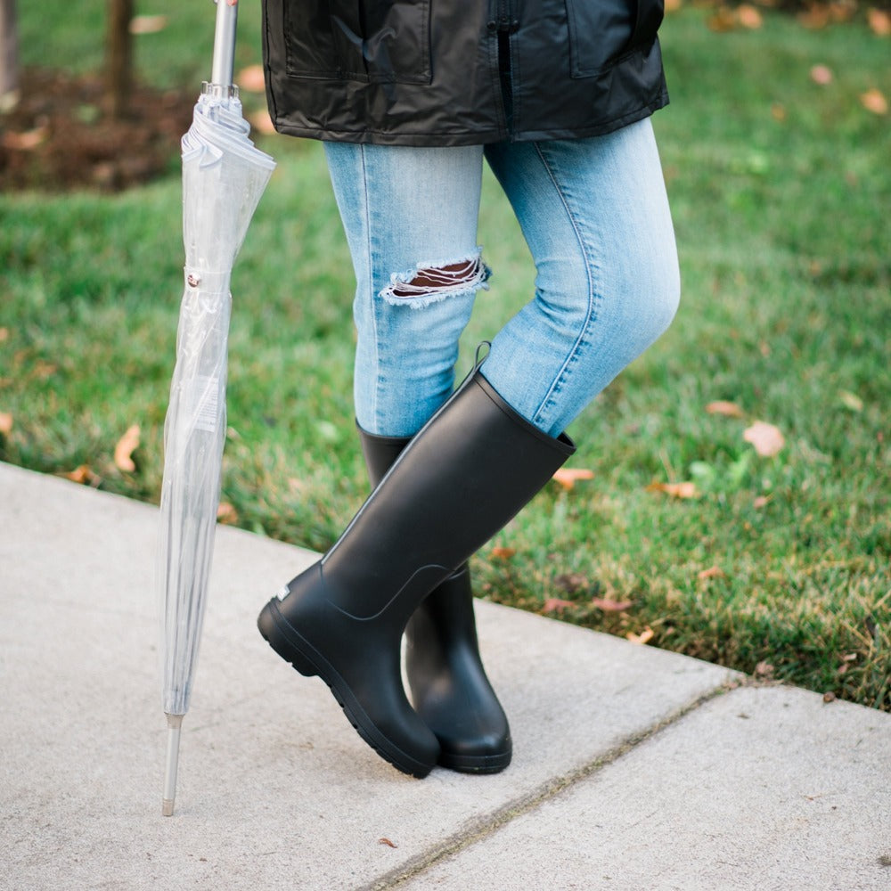 slip on rubber boots womens