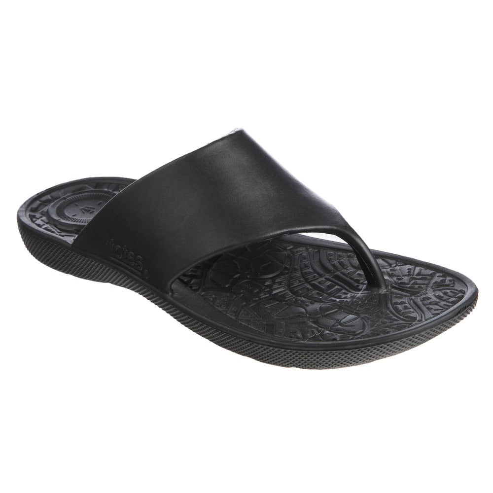 women's wide strap flip flops