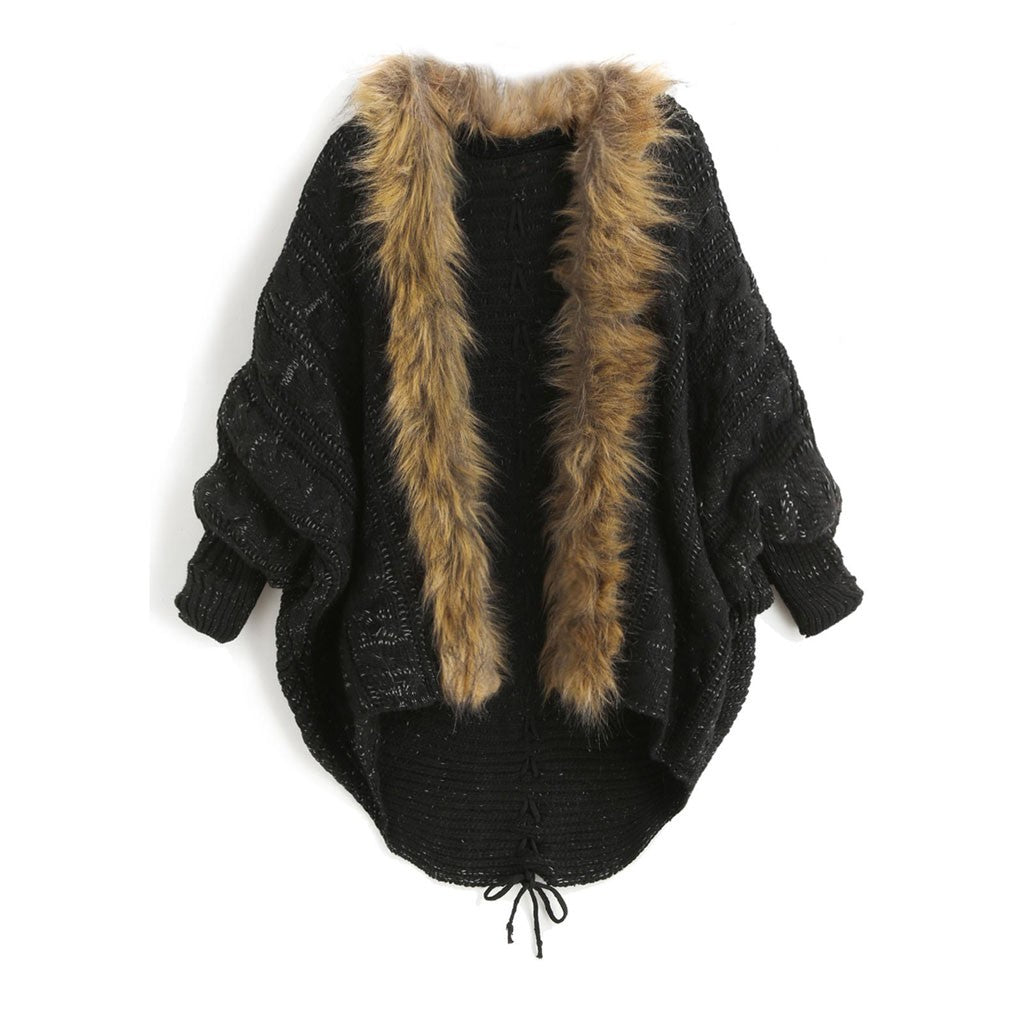 fur collar sweater