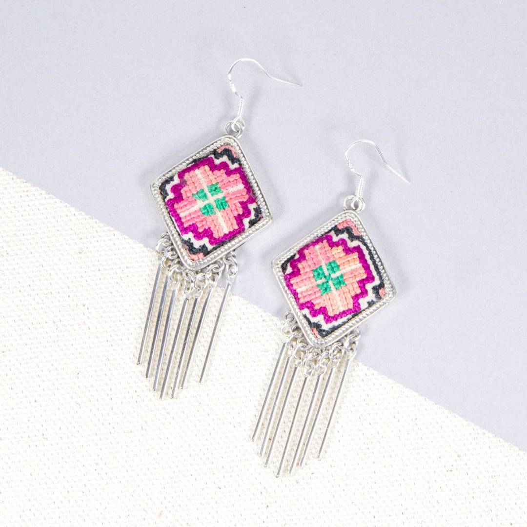 #product_nVintage Embroidered Miao Silver Earringsame# - it&itself