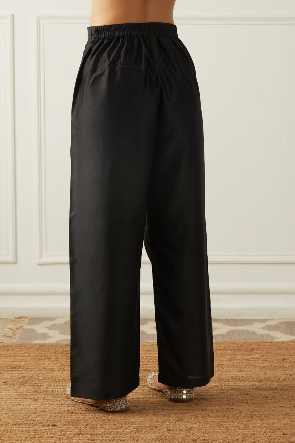 Papinelle | Pure Silk Wide Leg Pant in Black – Papinelle Sleepwear US