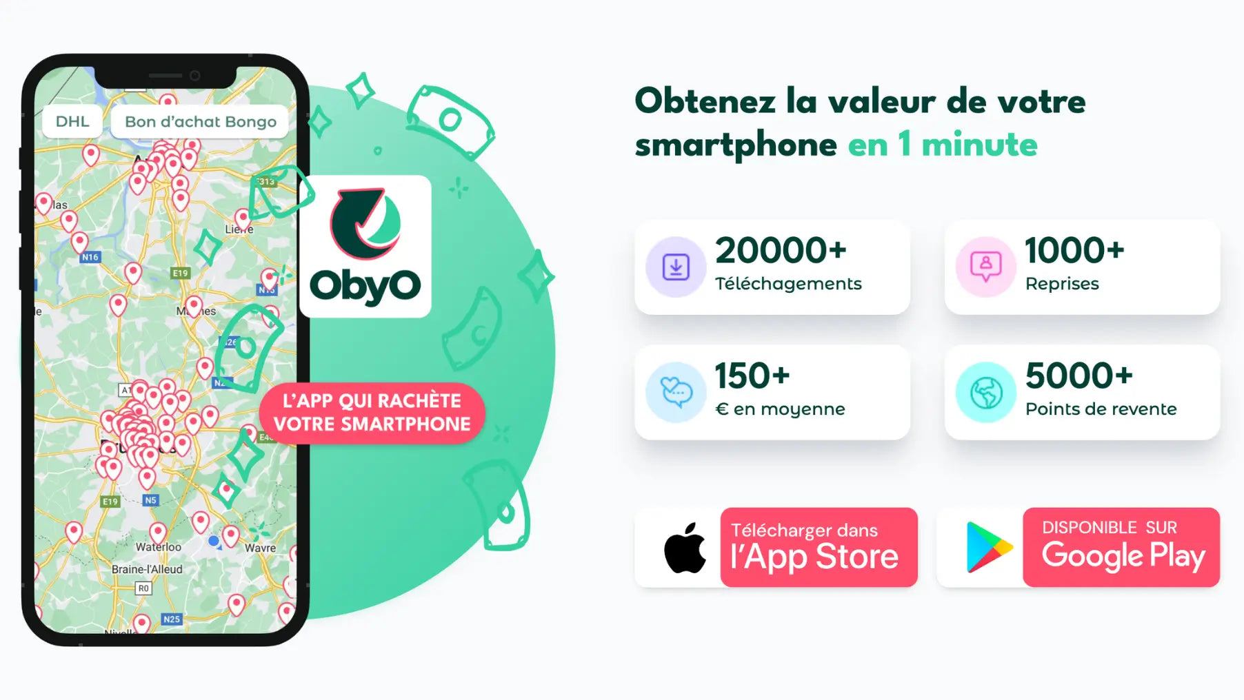obyo application qui récupère les smartphones