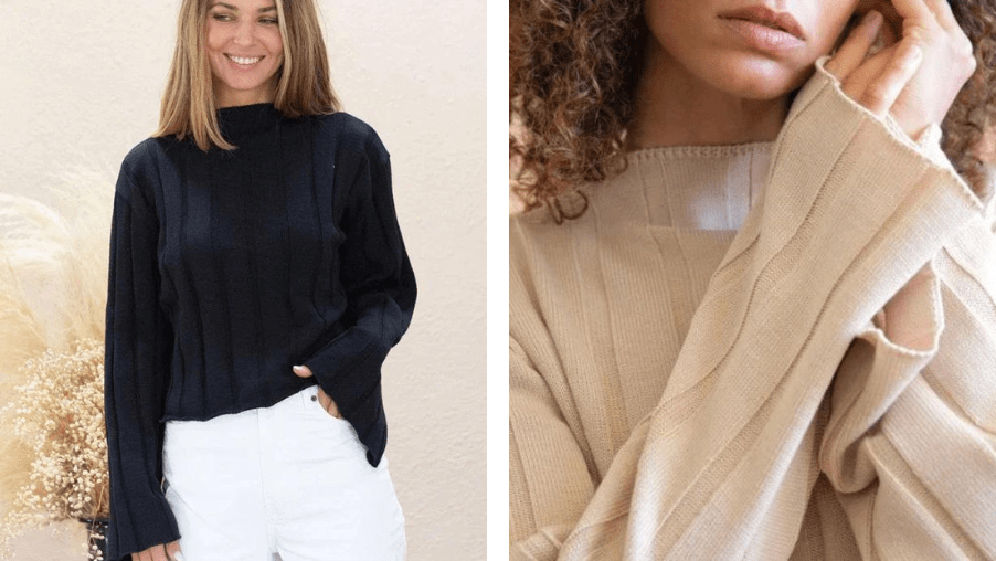 Mode ethique : Pull en laine noir Avani Apparel