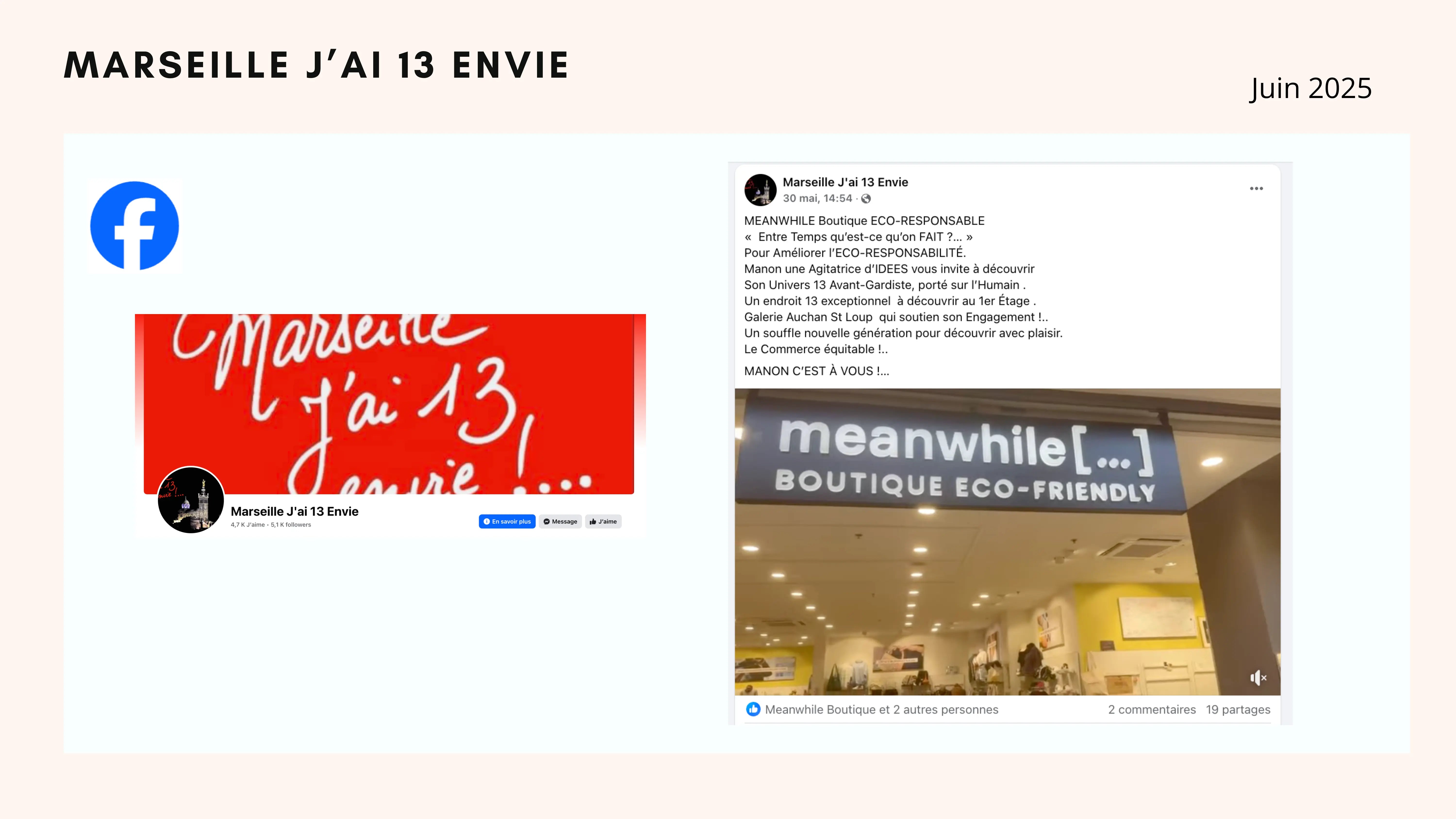 Video présentation de la boutique post sur Facebook