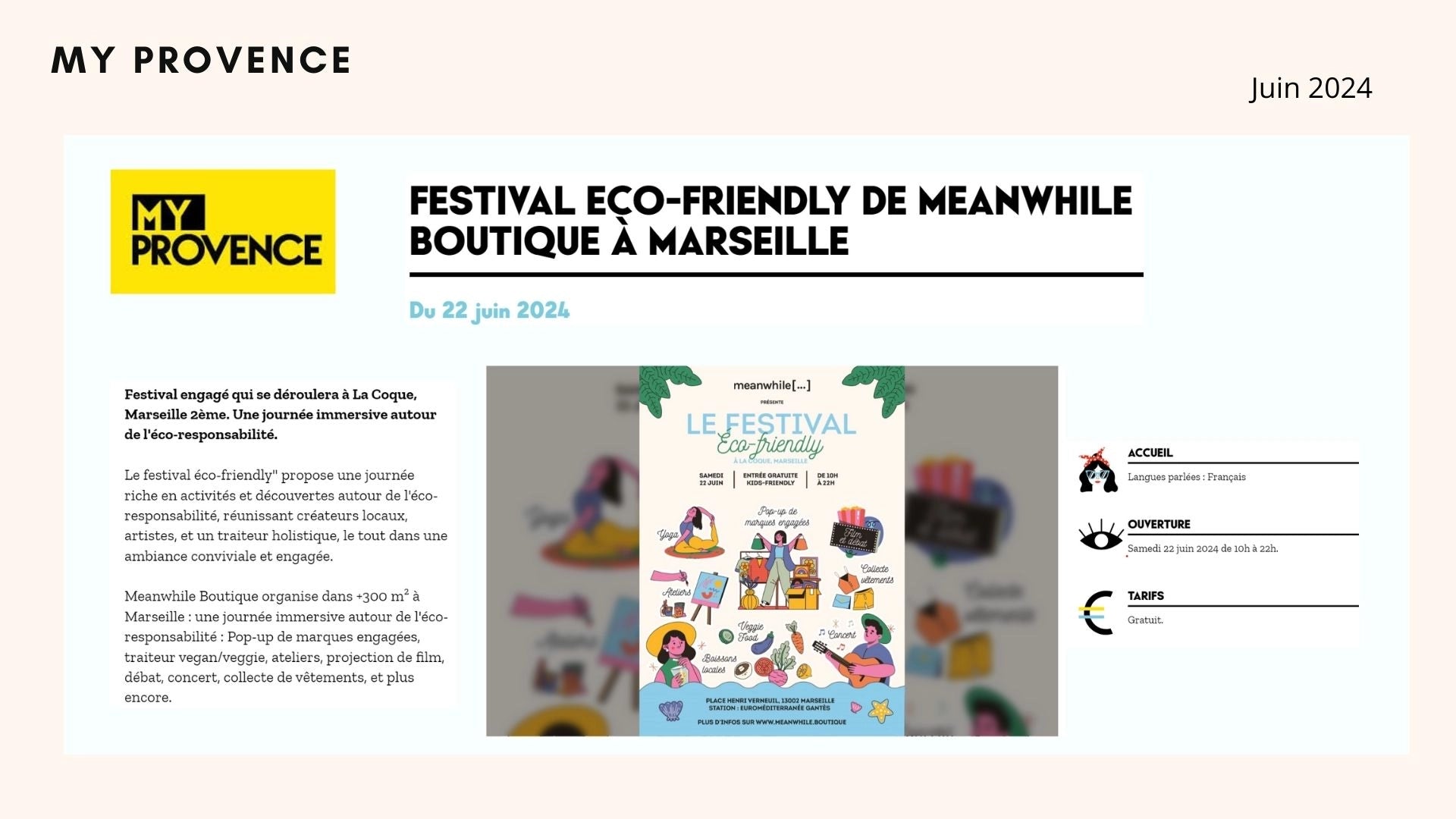 retombées de meanwhile boutique dans My provence