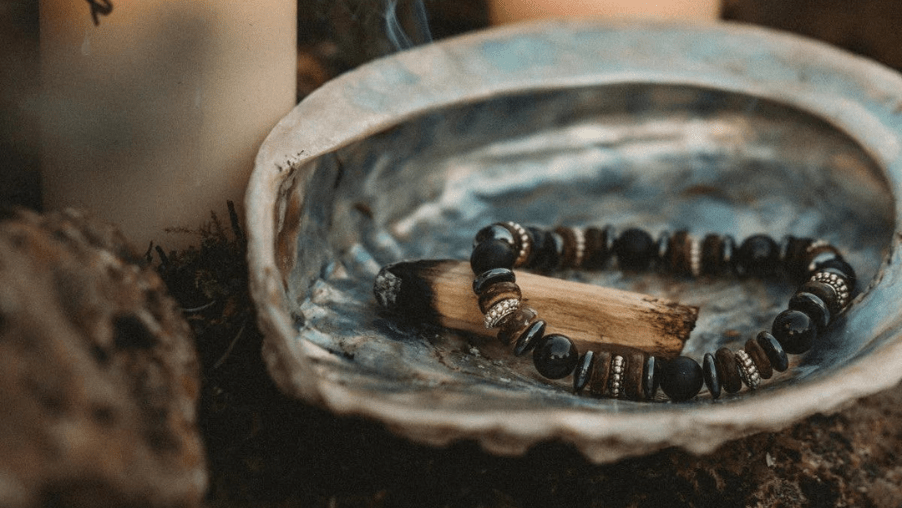 Bijoux faits main : bracelet Obsidienne dorée, agate, hématite et bois pour homme