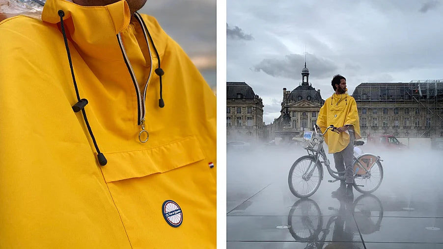 Cape de pluie jaune en matières recyclées