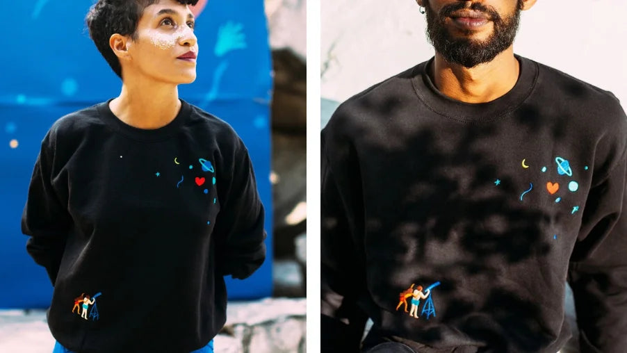 sweatshirt unisexe noir en matières éco-responsables