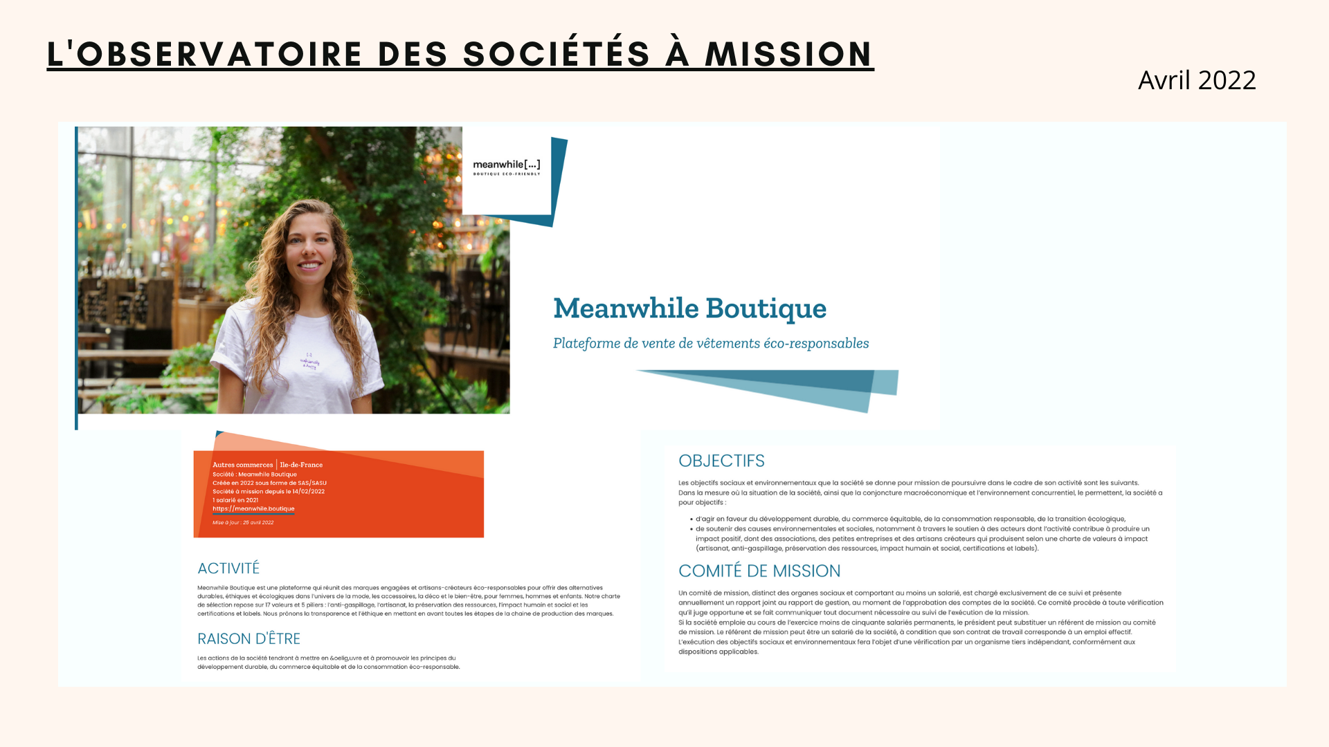 Société à mission Meanwhile Boutique plateforme marques engagées