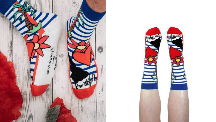 Idée de cadeaux paire de chaussettes à motifs