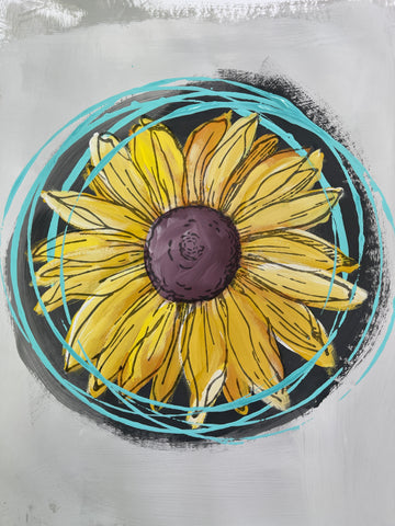 Sunflower Stamp Art