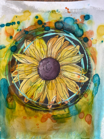 Colorful Sunflower Art