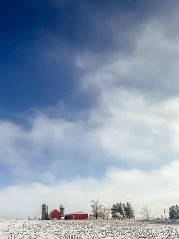 Barn in snow