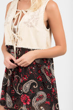 Load image into Gallery viewer, POL Beige Paisley Baby Doll Tunic Top
