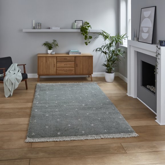 An image of Boho A475 Modern Rug 120 x 170cm / Mint