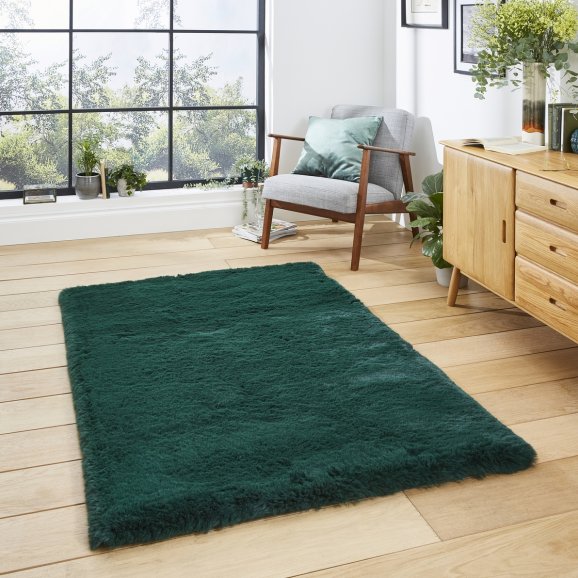 An image of Super Teddy Modern Rug 150 x 230cm / Jewel Green