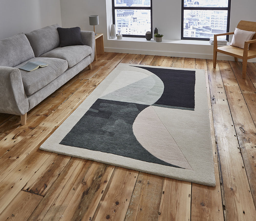 An image of Michelle Collins MC04 Stylish Modern Rug 150 x 230cm / Ivory