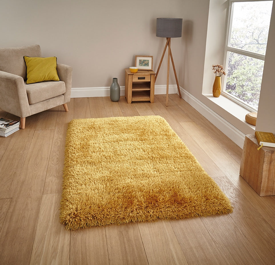 An image of Montana Colourful shaggy Modern Rugs 150 x 230cm / Yellow