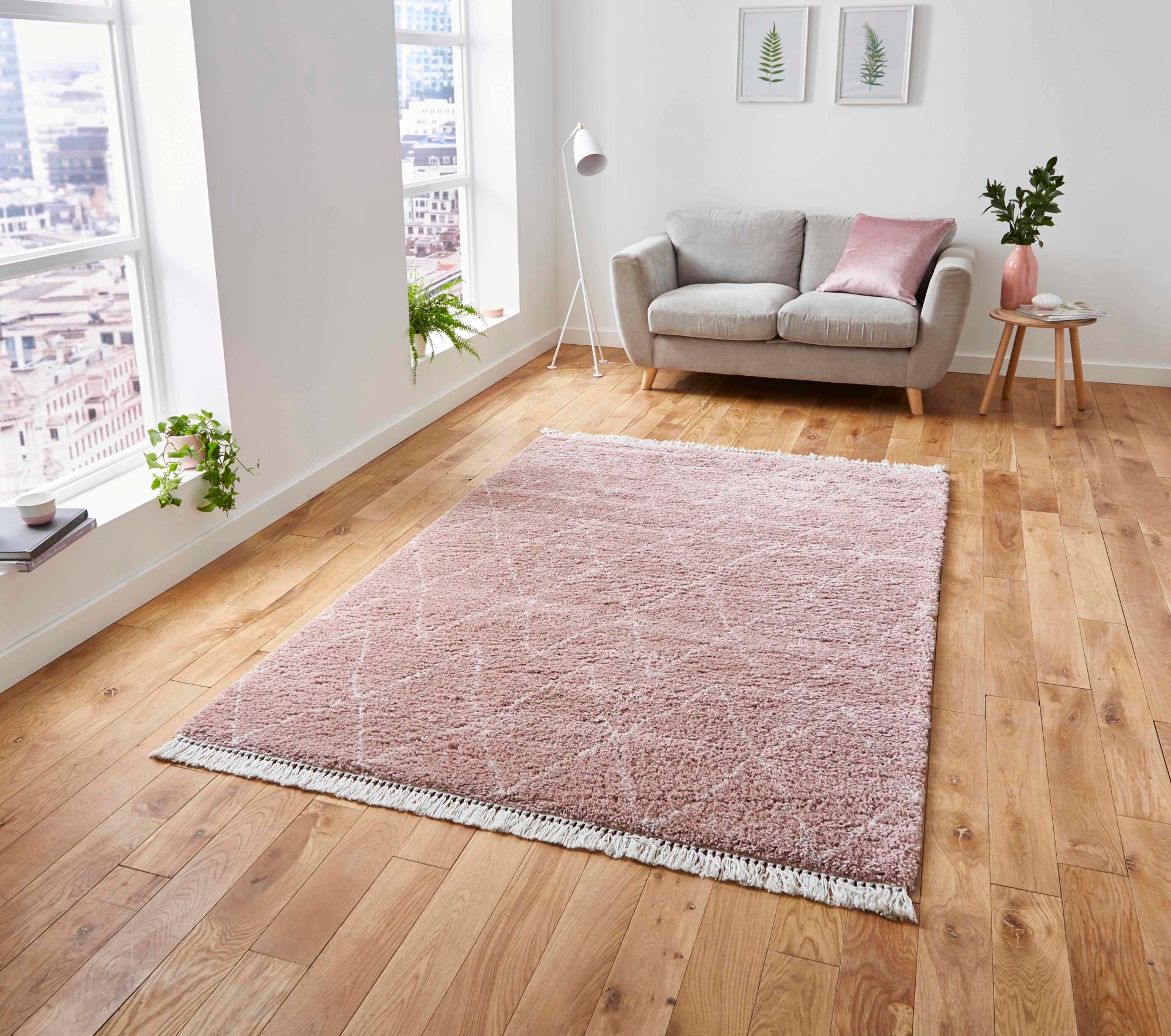 An image of Boho 8280 Modern Rug 200 x 290cm / Rose