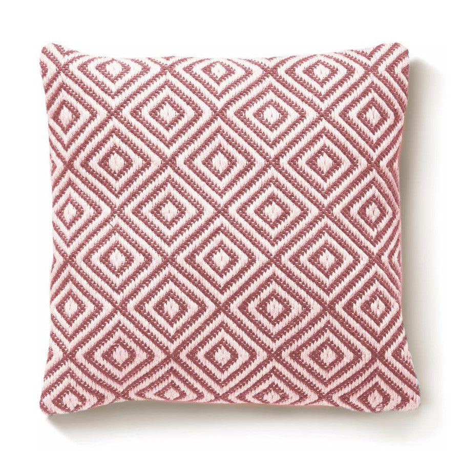 An image of Modern Diamond Eco-Friendly Woven Indoor / Outdoor Rug 45cm Cushion / Coral Pink