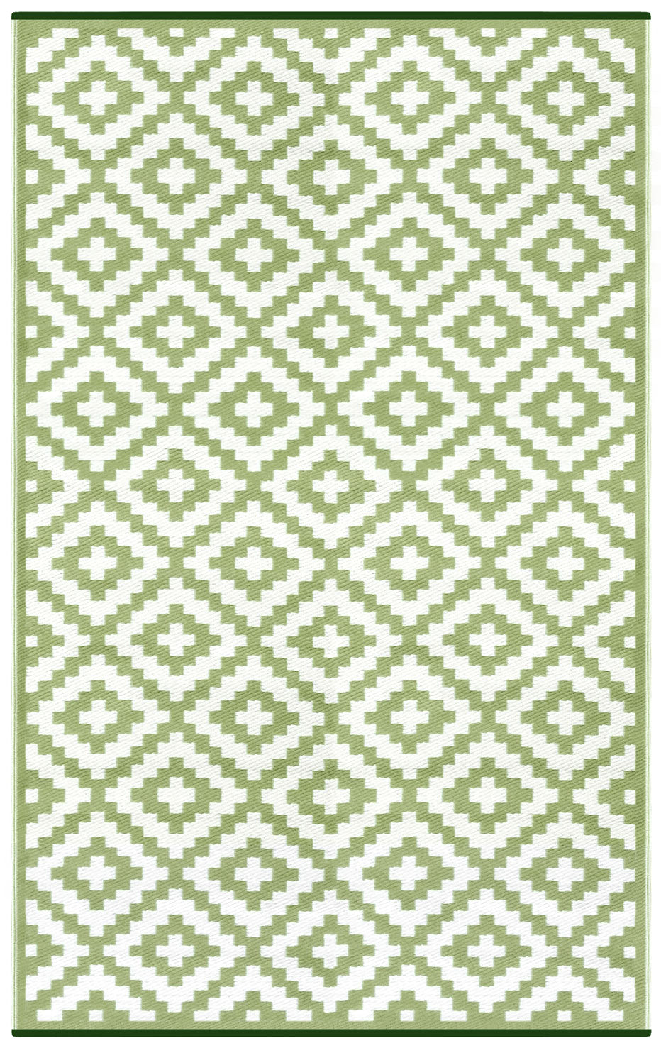 An image of Nirvana Recycled Plastic Indoor & Outdoor Rug 90 x 150cm / Green/White