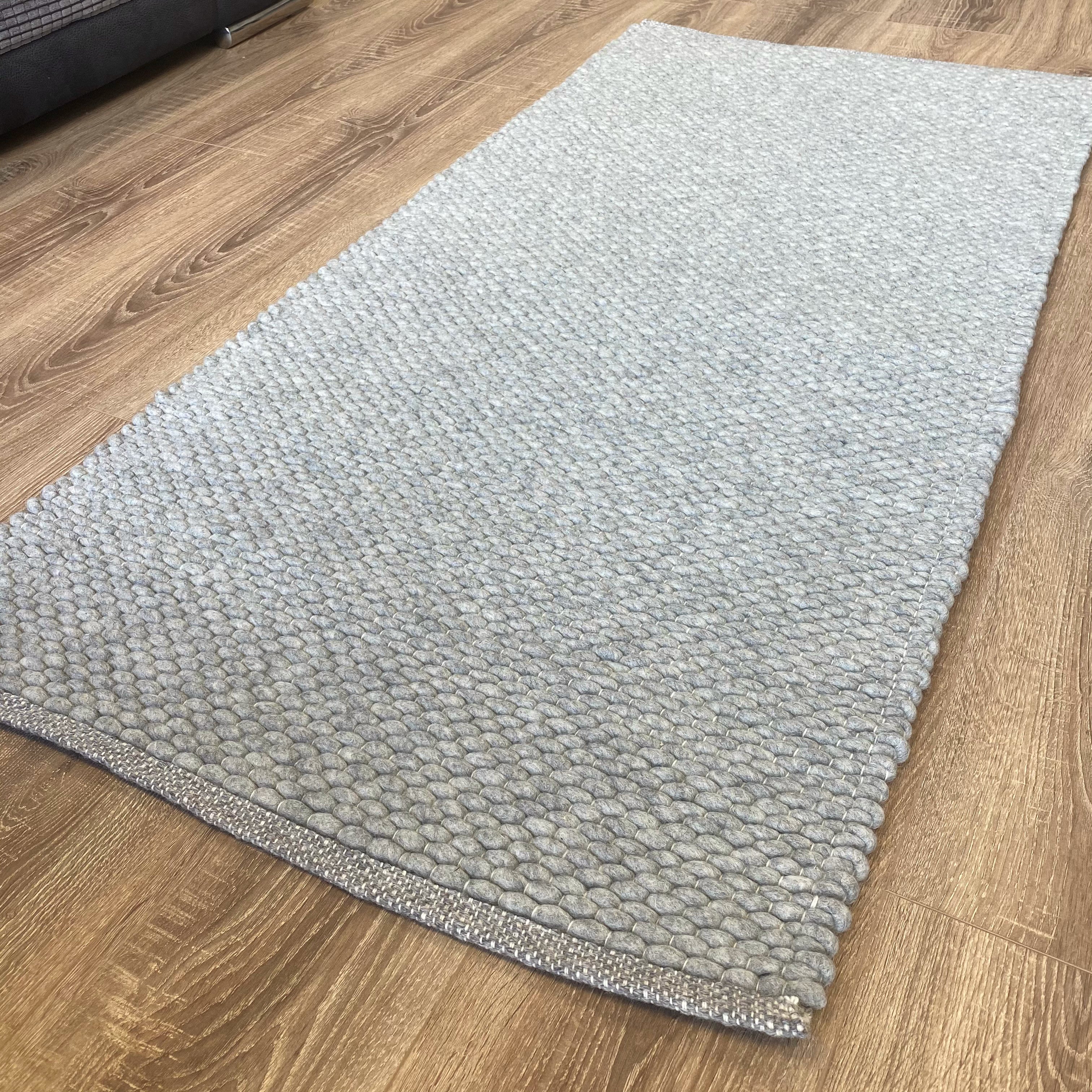 An image of Hermes Hand Woven Wool Rug Thick Loom - Grey 160x230cm