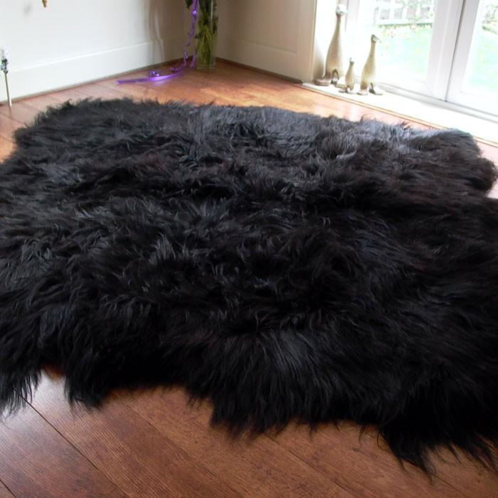 An image of Icelandic Sheepskin Rug Black (Sexto) XL