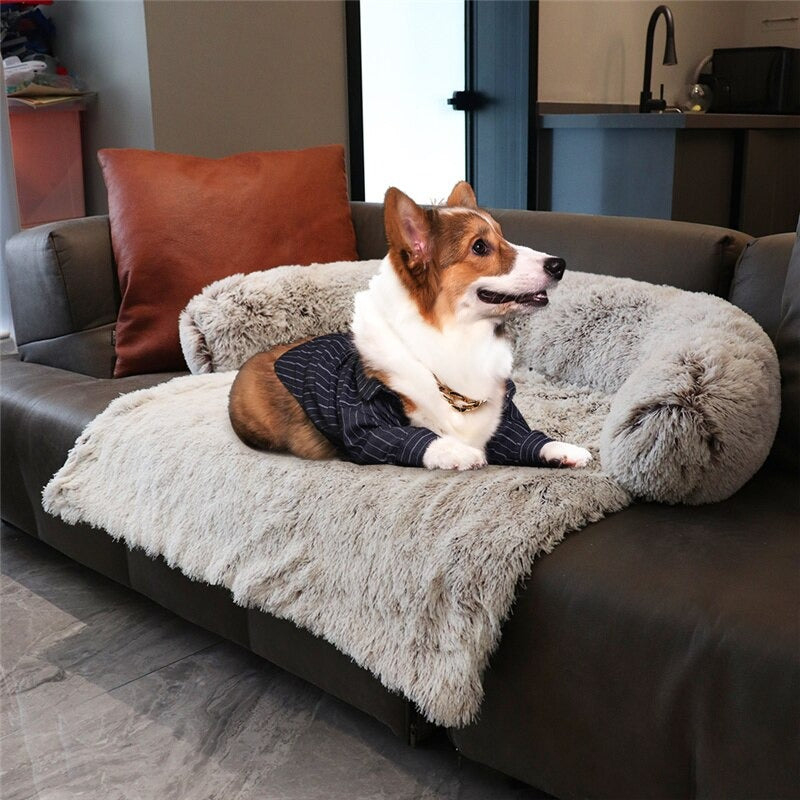  Funda de sofá modular L Chaise Longue impermeable, funda  protectora para muebles, mascotas, perros y gatos (tamaño: cuatro + tres +  doble, color: blanco) : Todo lo demás