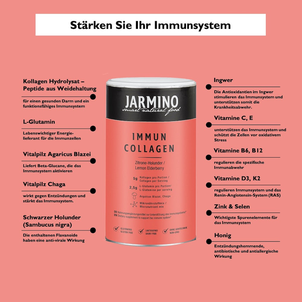 Inhaltsstoffe vom Produkt Immun Collagen von Jarmino