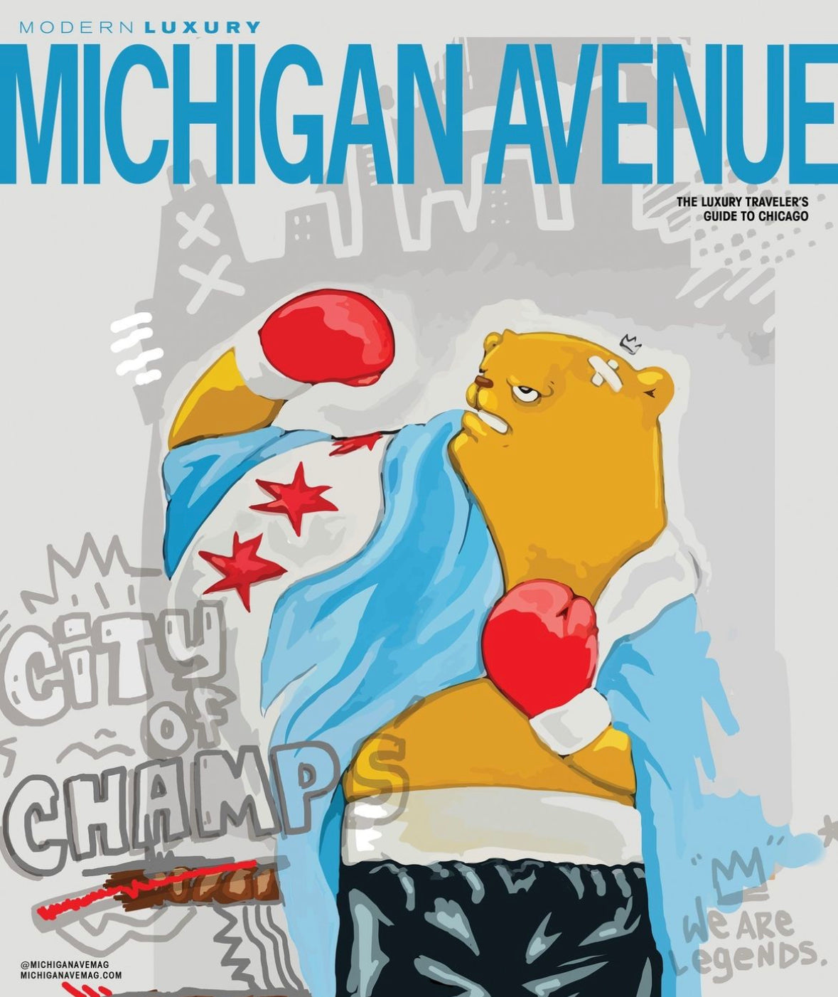 JC Rivera, The Bear Champ - Chicago artist, boxing bear art