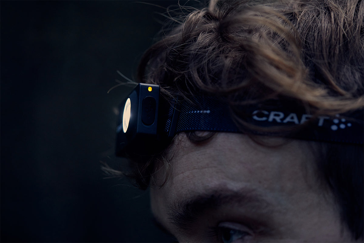 Craft headlamp on man