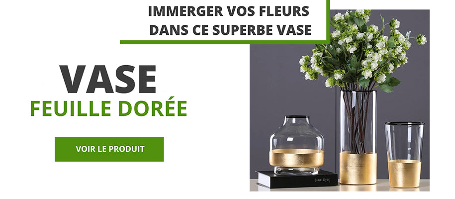 vase feuille doree