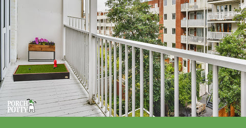 A Porch Potty sits on a balcony