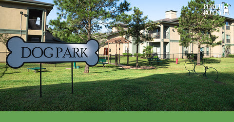 Many apartment complexes offer dog parks or "pet relief stations" throughout the premises.