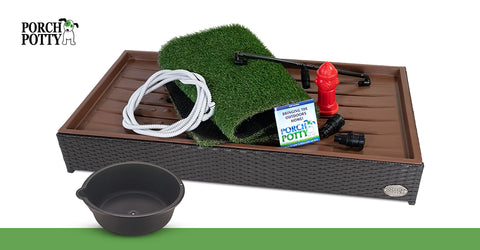 Porch Potty is like a litter box for dogs. Weather, resistant and durable, it will last your dog's full lifetime.