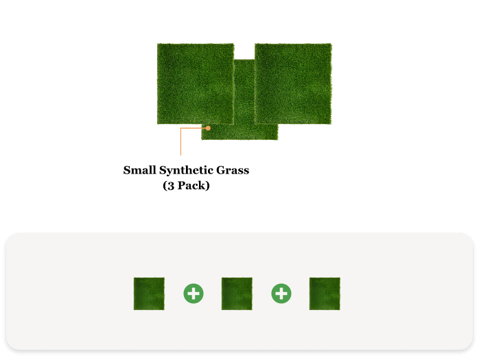 SMALL Synthetic Grass - 3 pack