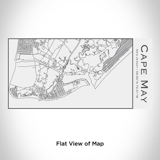 Rendered View of Cape May New Jersey Map Engraving on 17oz Stainless Steel Insulated Cola Bottle in White