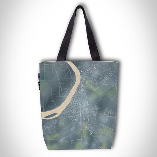Custom Henderson Kentucky Map Tote Large Grocery Bag in Afternoon With Shaded Background