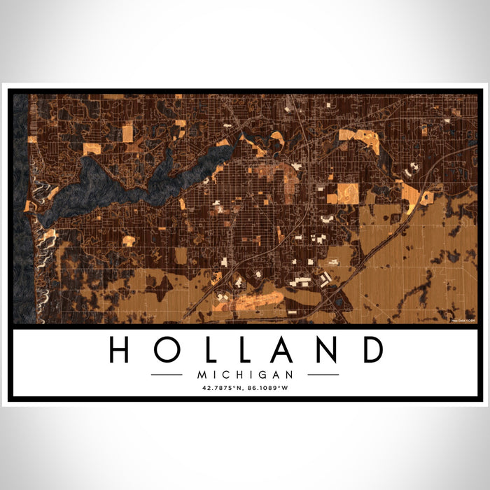 Holland Michigan Map Print In Ember — Jace Maps 8627